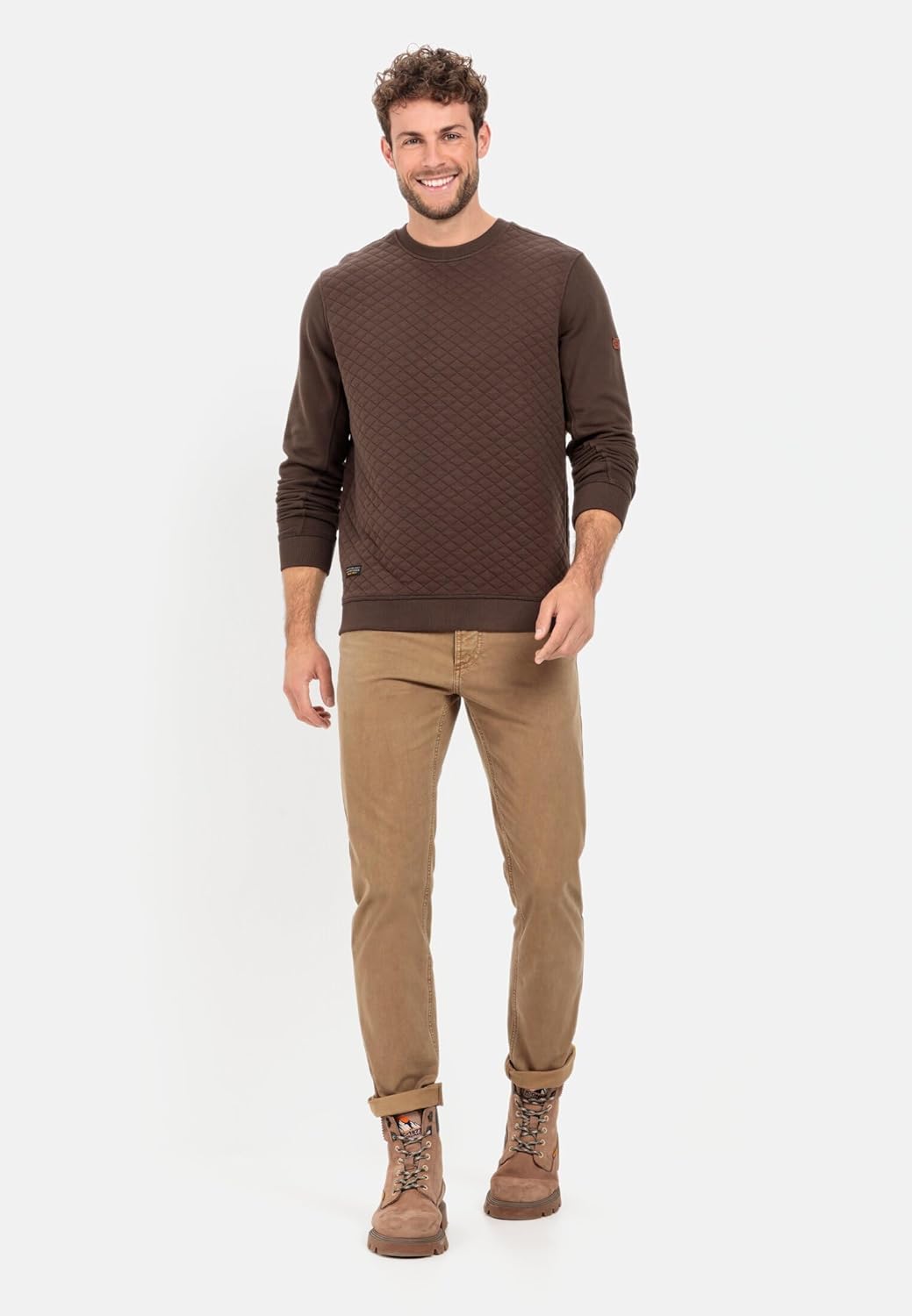 camel active Herren Sweatshirt mit Diamant Steppung
