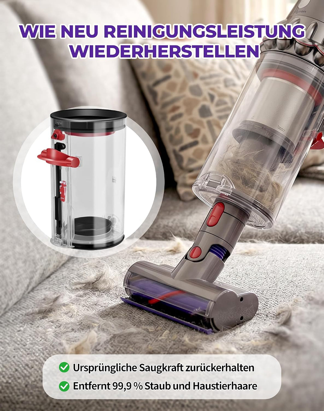 Staubbehälter für Dyson V15 V11 Ersatzteile für Dyson Staubsauger Zubehör Auffangbehälter SV14 SV15