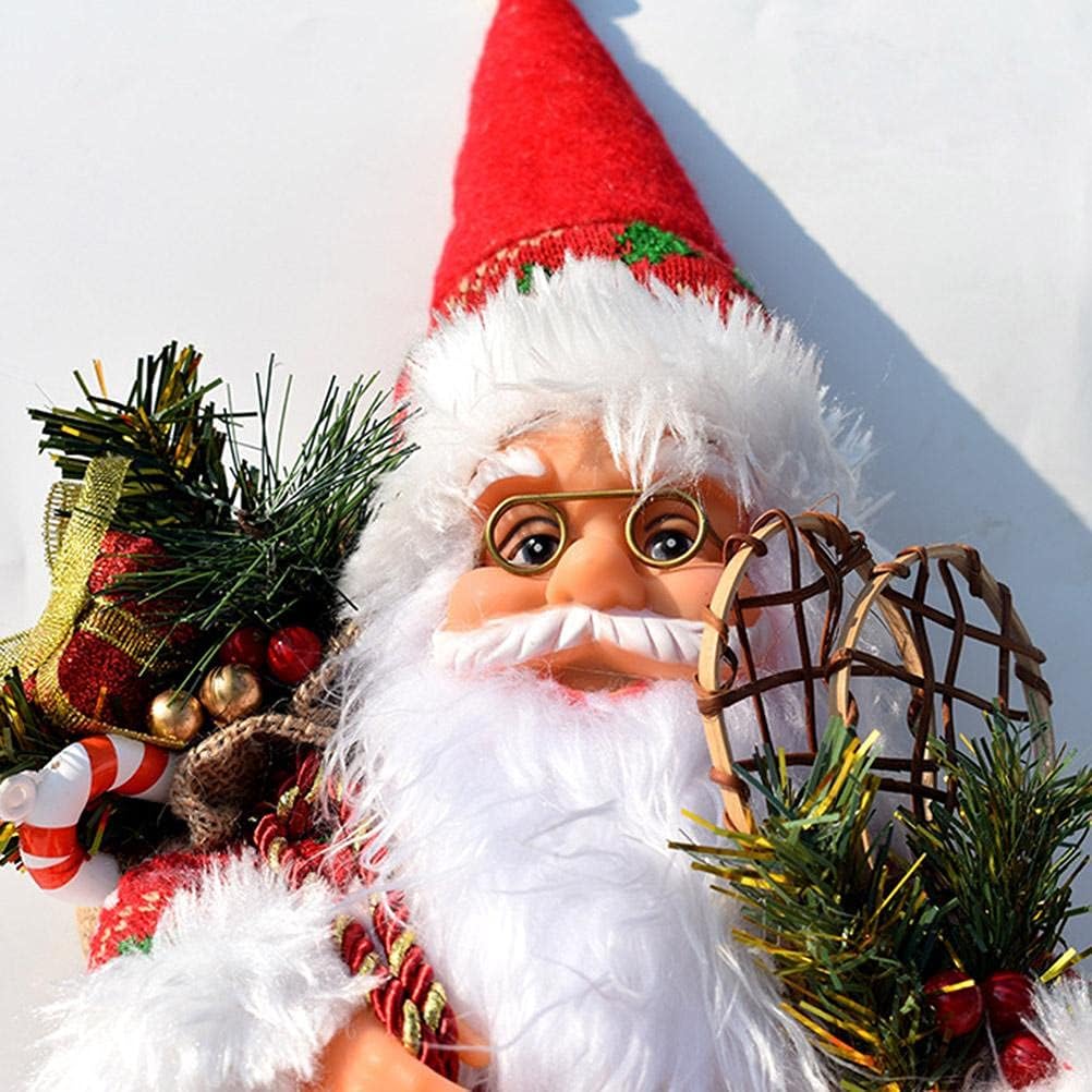 HUSHUI Weihnachtssitzende Figur Stehender Weihnachtsmann,Weihnachtsvitrine Dekoration Sitzender Weih