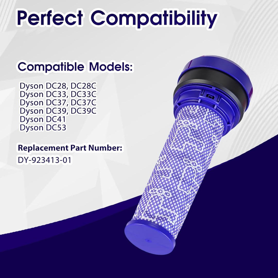 2er-Pack Filter für Dyson DC28, DC33, DC37, DC39, DC41, DC53 – Ersatzfilter Waschbarer Vorfilter, Er