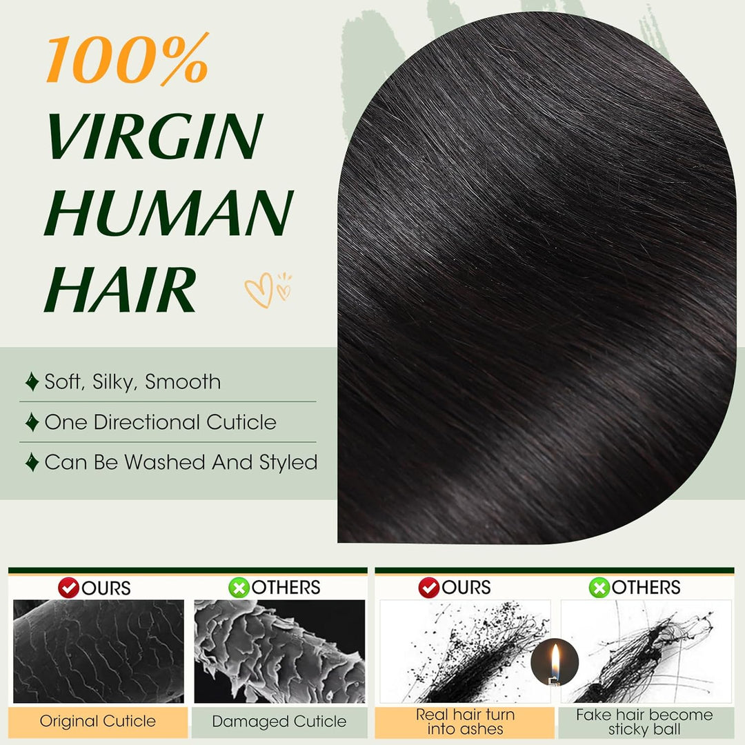 Elailite Haartressen Echthaar Sew in Bündel Hair Extensions Tressen Haarverlängerungen Brasilianisch
