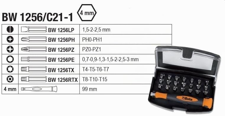 Beta BW 2054E-128 – Kunststoffkoffer mit Sortiment von 128 Werkzeugen für Allgemeine Wartung