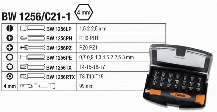 Beta BW 2054E-128 – Kunststoffkoffer mit Sortiment von 128 Werkzeugen für Allgemeine Wartung