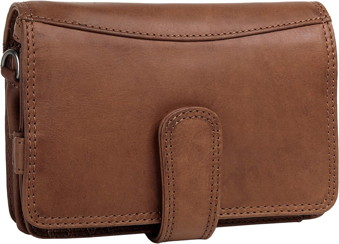 Cluty Umhängetasche echt Leder Damen - 019335 Cognac, Cognac