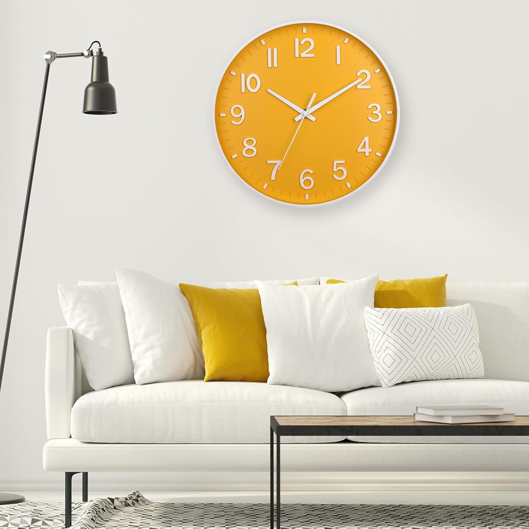 HZDHCLH 30cm Lautlos Wanduhr Schleichende Sekunde mit Arabisch Ziffer ohne Ticken für Dekoration Woh