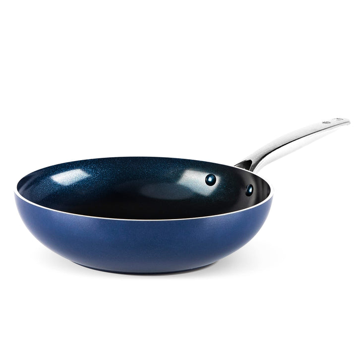 Blue Diamond Cookware Diamantstruktur Keramik Antihaft, 28 cm Wokpfanne, PFAS-frei, Induktion, Spülm