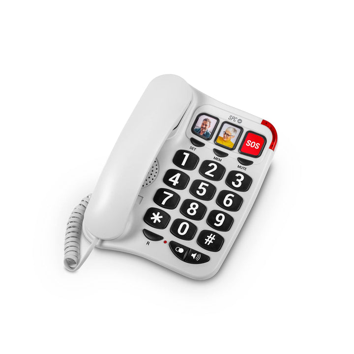 SPC Comfort Numbers 2 – Festnetztelefon für Senioren mit grossen Tasten, 3 Direktspeichern mit Foto,