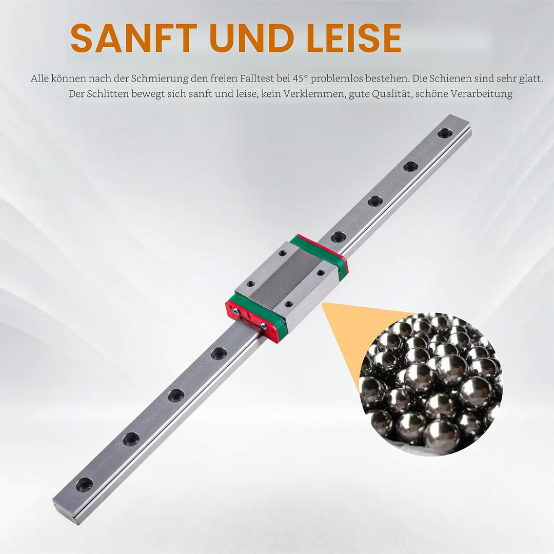 CNCYEAH MGN9H Mini linearem Führungsschienen, 300/350/400/500 /550mm Linear Schiebe Gide mit MGN9H C