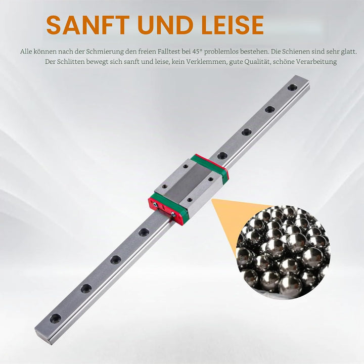 CNCYEAH MGN9H Mini linearem Führungsschienen, 300/350/400/500 /550mm Linear Schiebe Gide mit MGN9H C