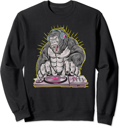 Gorilla DJ, Sommer Party Musik Club Kopfhörer Disko Sweatshirt