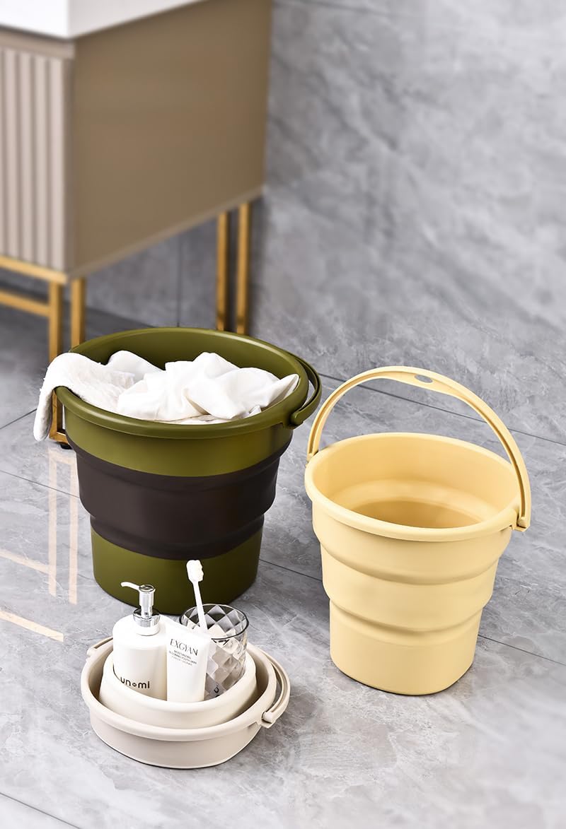 Faltbare Eimer 4L/7L/13L mit Henkel Putzeimer Faltbar für Camping, Angeln, Putzen, Autowäsche Weich