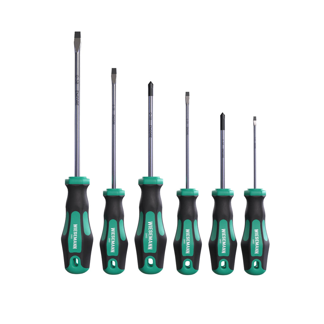 Schraubendreher Set 6tlg. mit ergonomischen Griff, Schlitz & PH von WIESEMANN 1893 I 80454 Set 6tlg