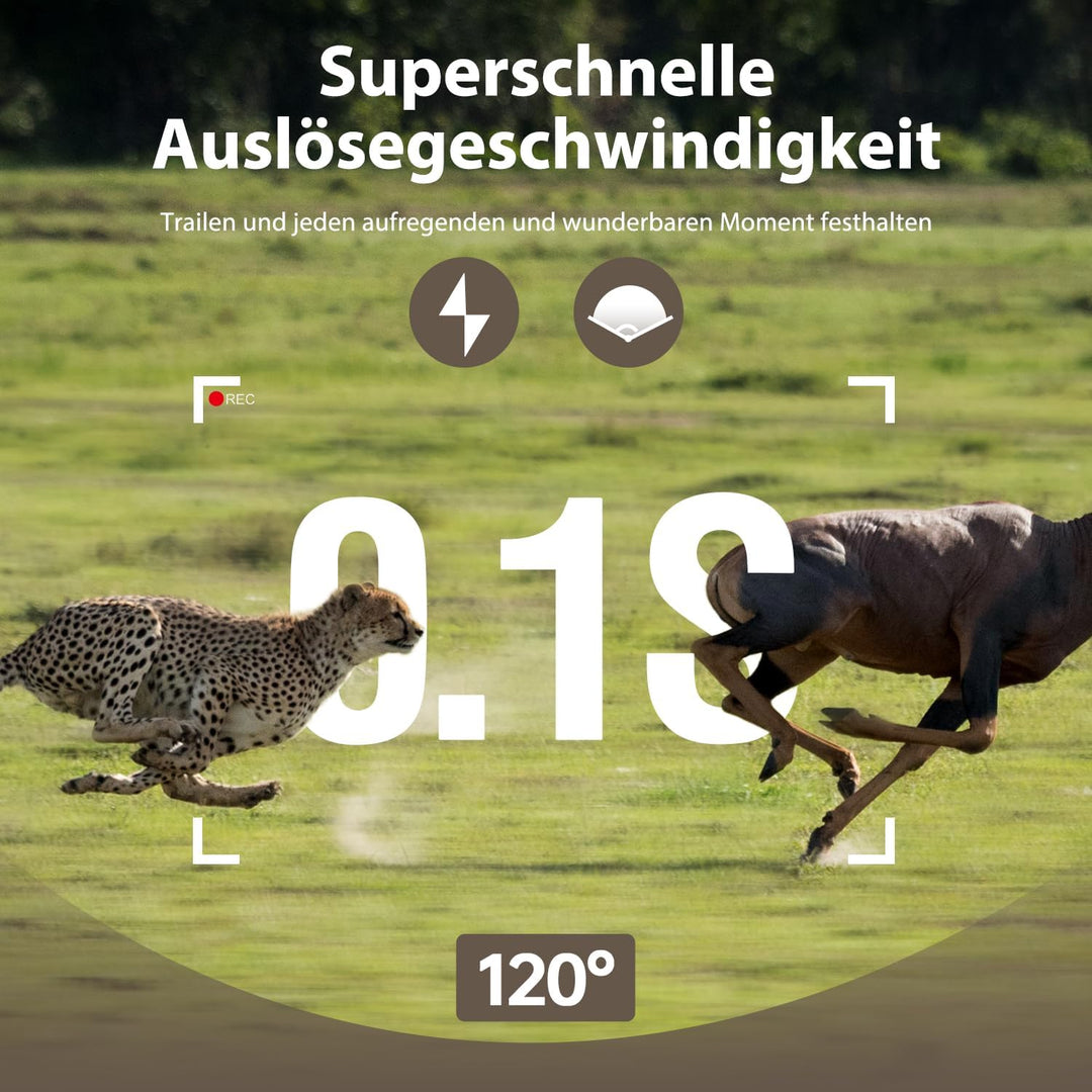 VOOPEAK Wildkamera Solar WLAN 4K UHD 46MP, Bluetooth Wildkamera mit Handyübertragung APP, Wildtierka