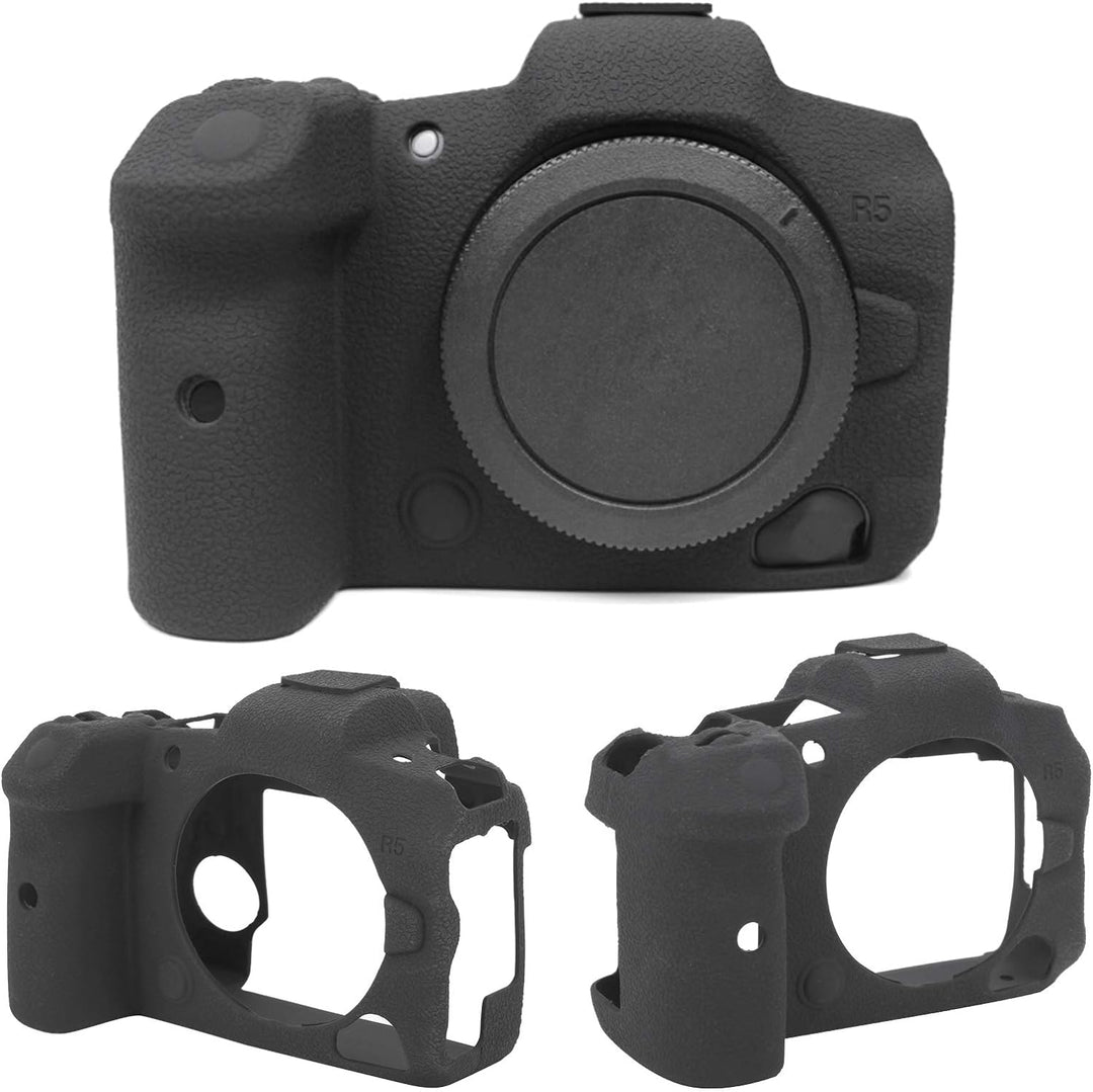 Digitalkamera Schutzhülle Silikonhülle für Canon EOS R5, Anti-Kratz Weichgummi Lychee Muster Silikon
