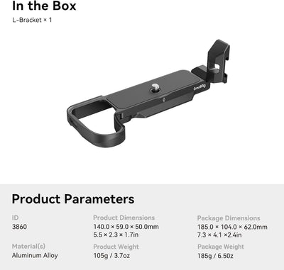 SMALLRIG Z30 L Bracket L Halterung für Nikon Z 30 mit Integrierter Schnellwechselplatte für Arca Sta