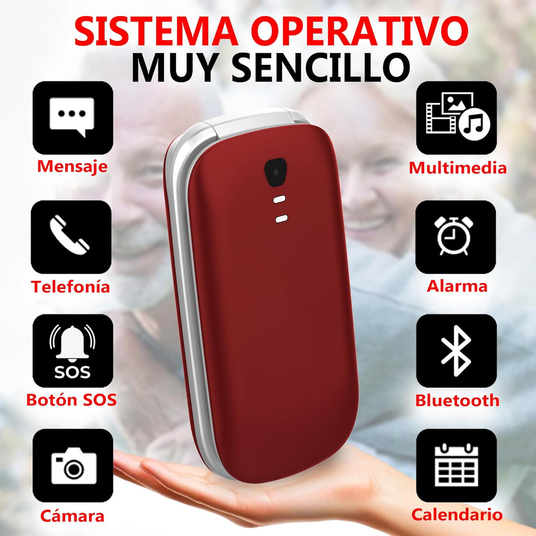 Funker E300 Max Audio 3 4G, einfach zu bedienendes Mobiltelefon, grosse Tasten und grosses Display,