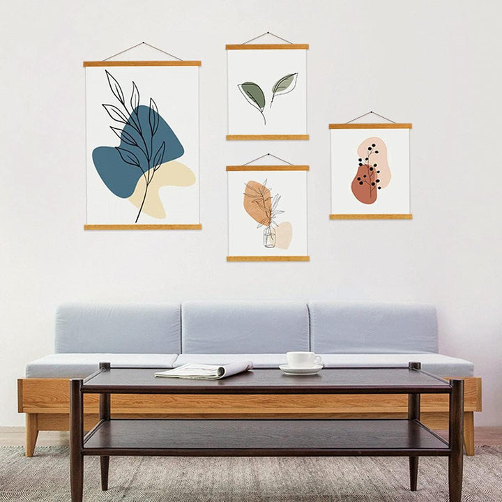 B0 Posterleiste Posterschiene Posterleisten 120CM, Magnet Magnetische Holz Poster Aufhänger Halter R