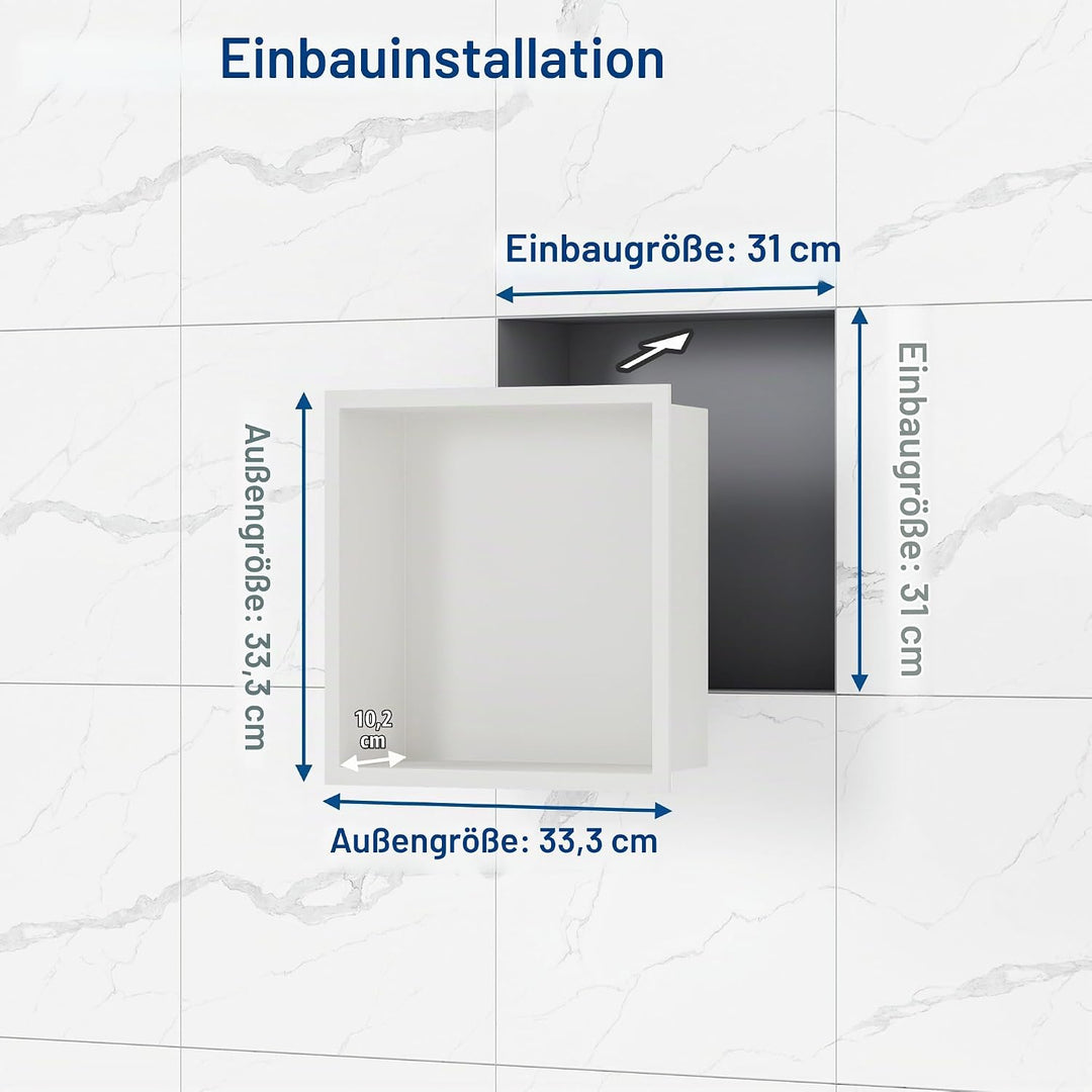Neodrain Wandnische Dusche Edelstahl Eingebettete Duschnische Einzelregal Lagerung für Badezimmer 30