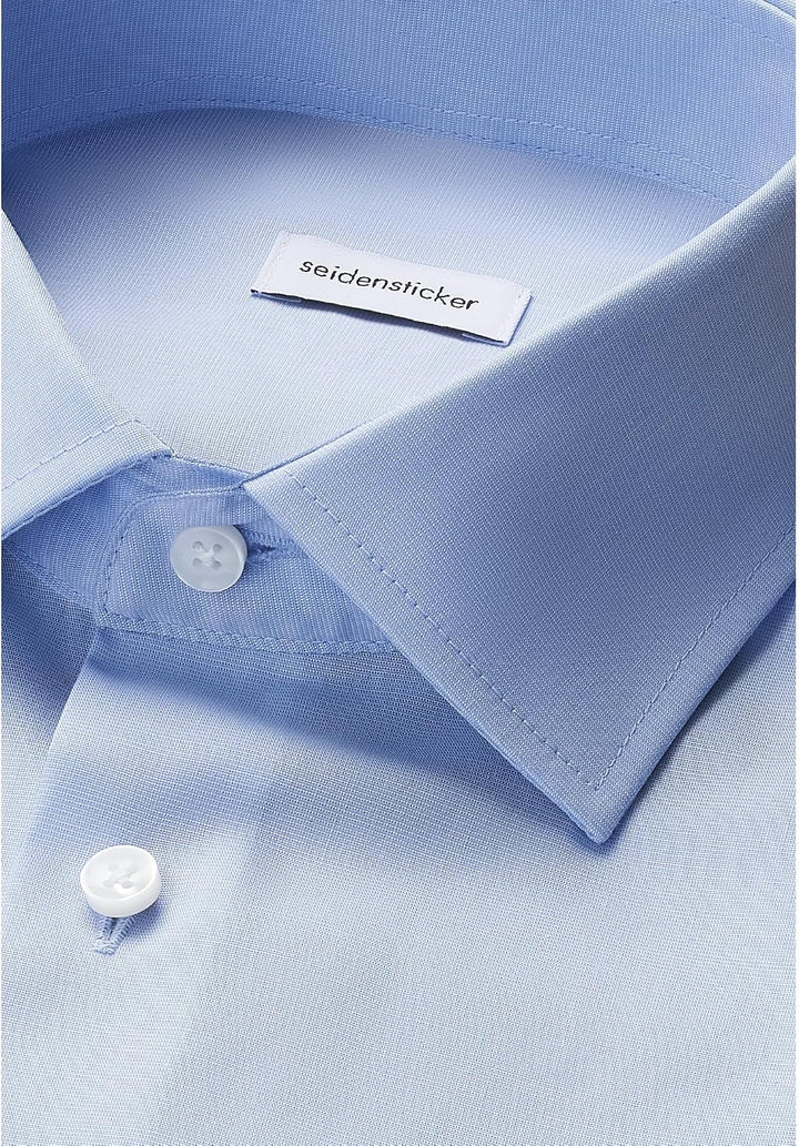 Seidensticker Herren Slim Bügelfrei Business Kent Extra Langer Arm Shirt 37 Hellblau, 37 Hellblau