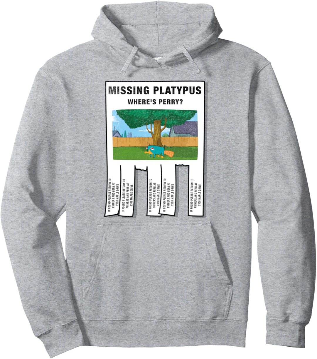 Disney Phineas und Ferb Missing Platypus Where's Perry? Pullover Hoodie