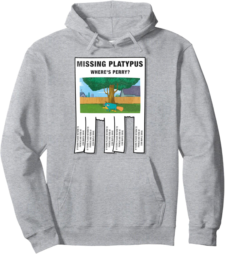 Disney Phineas und Ferb Missing Platypus Where's Perry? Pullover Hoodie