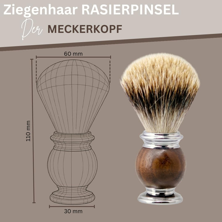Rasierset Für Manner - Sicherheitsrasierer, Ständer, Schale, Rasierseife, Deo Mouse Creme, Echthaar