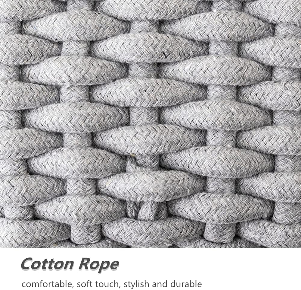 Icegrey Aufbewahrungskorb Baumwolle Strickkorb Dekorative NatüRliche Rechteck Wasserdichter Aufbewah