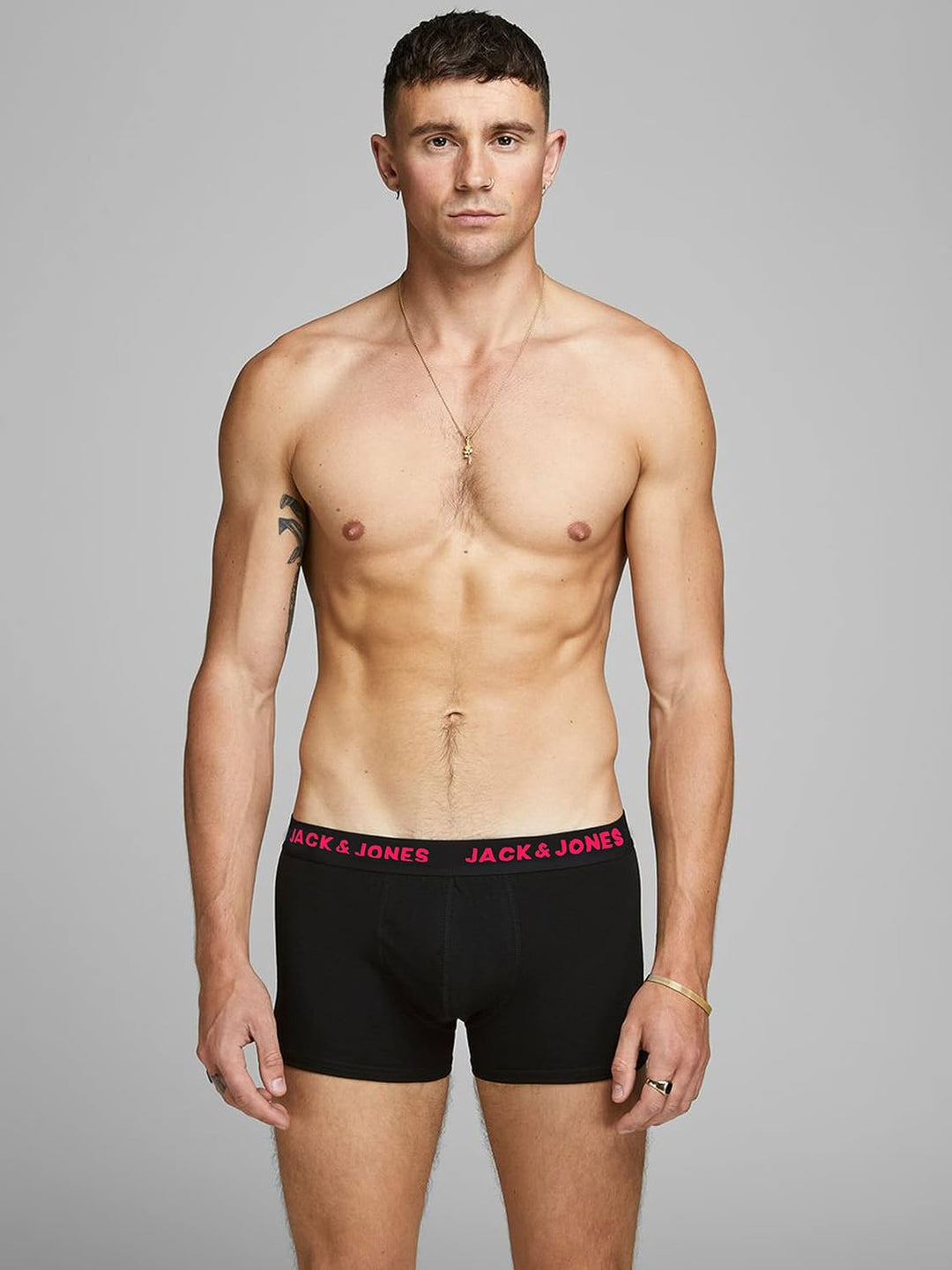 JACK &amp; JONES JACHUEY Trunks 7 Pack NOOS L 7x Schwarz (Logoprint: 3x Weiss, 2x Pink, 2x Blau), L 7x S