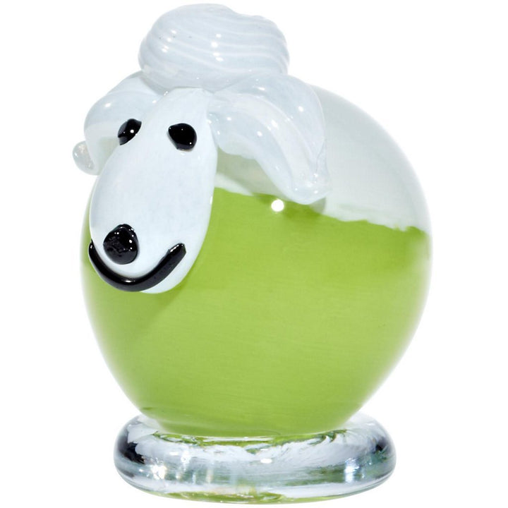 CRISTALICA Glasfigur Schaf grün/weiss 10,5cm