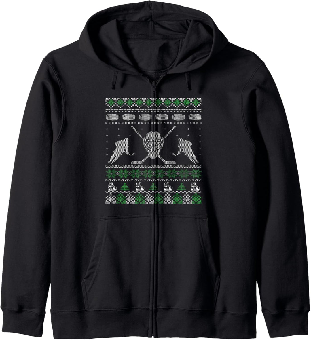Ice Hockey Ugly Christmas Sweater Style Design Kapuzenjacke