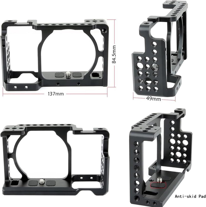 NICEYRIG Aluminium Kamera Käfig für Sony A6100 A6400 A6300 A6000 NEX7 mit 1/4” Gewinde und Cold Shoe
