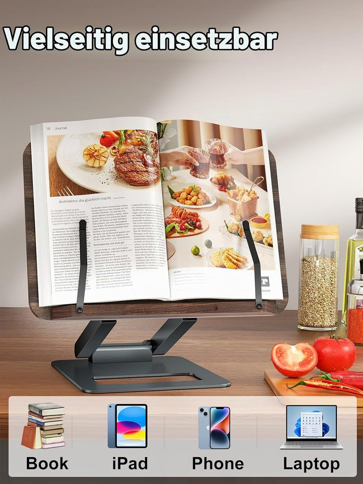Tounee Buchständer, Teleskop-Buchhalterständer, höhenverstellbar, ausziehbares Design, ergonomischer