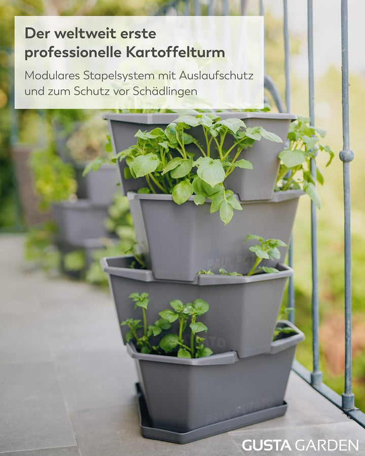 GUSTA GARDEN Paul Potato Starter Kartoffelturm - stapelbar - Hochbeet/Pflanzgefäss/Blumentopf für Ba