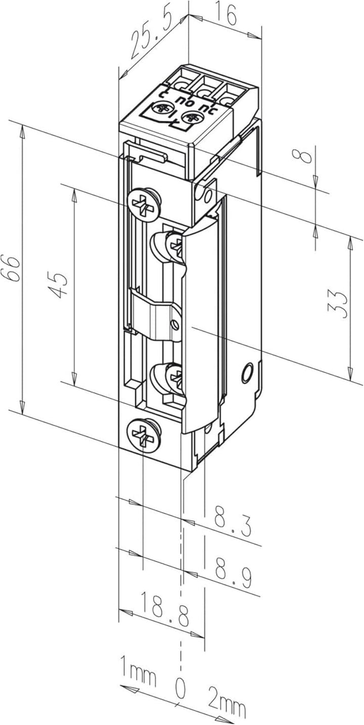 Assa Abloy effeff Radiustüröffner 118RR-A71 o.Stulp,10-24V AC/DC Elektrischer Türöffner 404220334074
