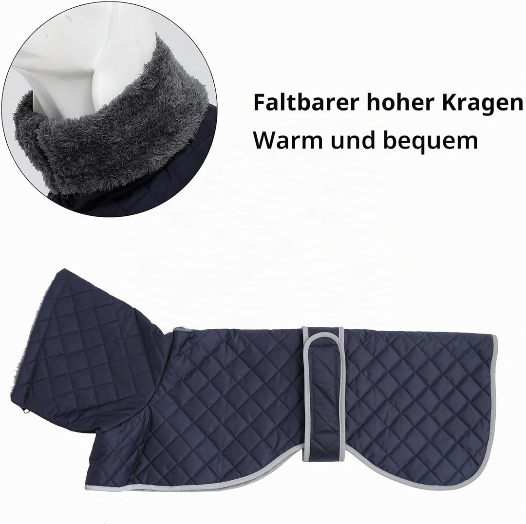 Winter Hundemantel fur Windhunde,Warm Hundejacke mit Fleecefutter,wasserdicht,Winddicht,Verstellbare
