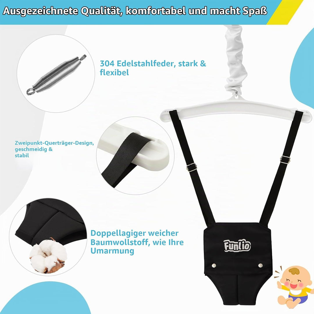 FUNLIO Baby Türhopser mit Deckenhaken für 6–24 Monate, Baby Hüpfschaukel für Drinnen und Draussen, K