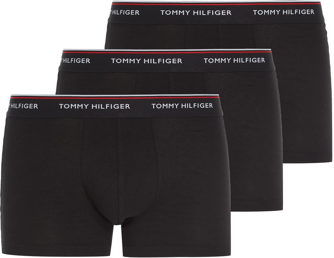 Tommy Hilfiger Herren Boxershorts Trunks Unterwäsche, Mehrfarbig (Black), L
