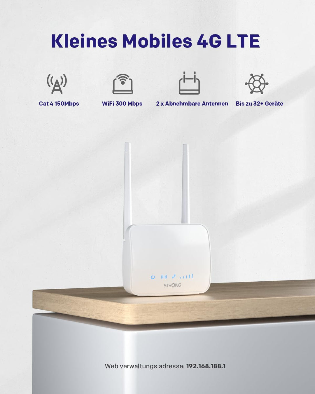 STRONG 4G-LTE-Router 350M - Mobilfunk-Router für stabile Hochgeschwindigkeits-Internetverbindung im