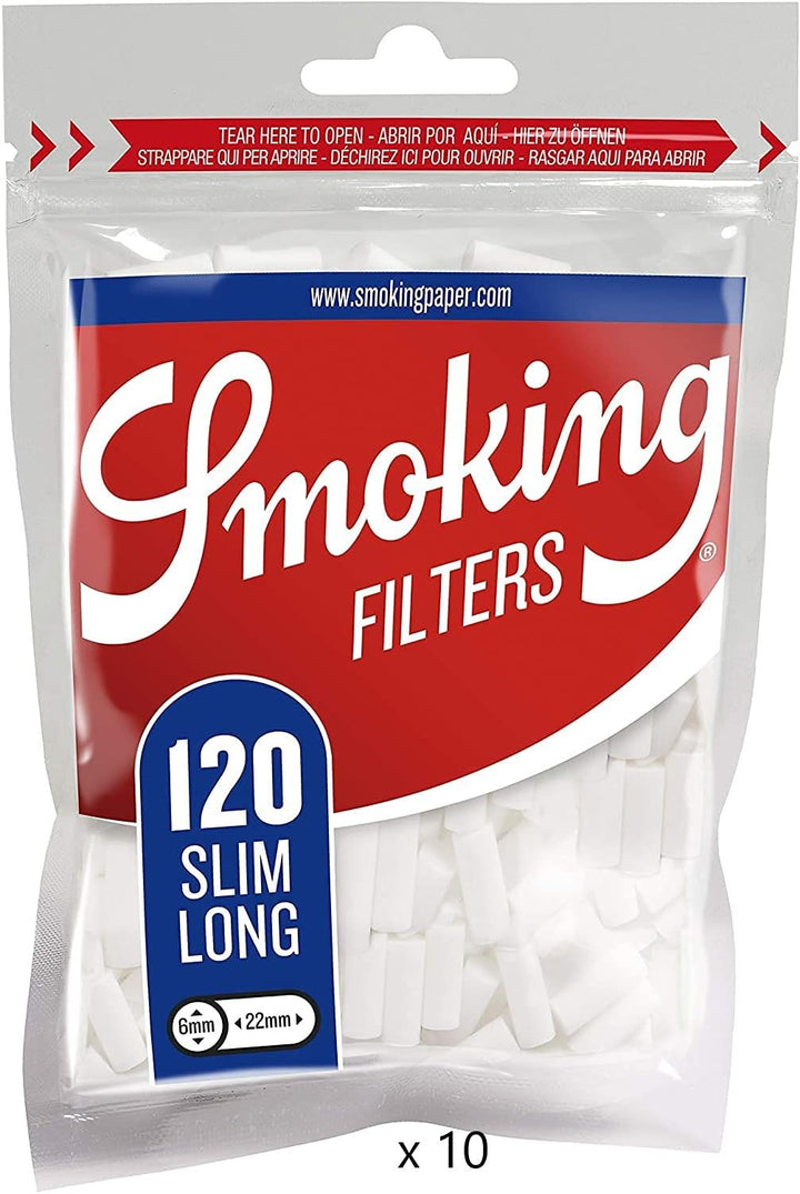 Smoking Classic Filters Long Size Slim Zigarettenfilter Lang 10x Bags (1200 Filter)