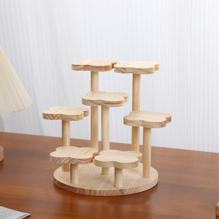 Blumentopfhalter, Mehrschichtiges Blumenregal, Holz-Desktop-Display-ständer, Parfüm-Organizer-Rack F