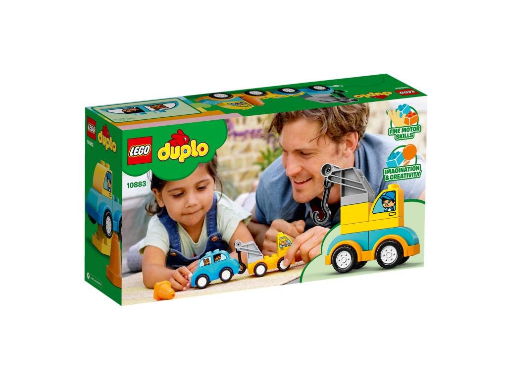 LEGO 10883 DUPLO Mein erster Abschleppwagen, Bauset mit Spielzeugauto für Jungen und Mädchen im Alte