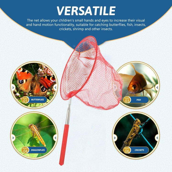 SAFIGLE 5 Stück Teleskop-Schmetterlingsnetze Kinder-Fischernetze Outdoor-Fangwerkzeuge Ausziehbare F