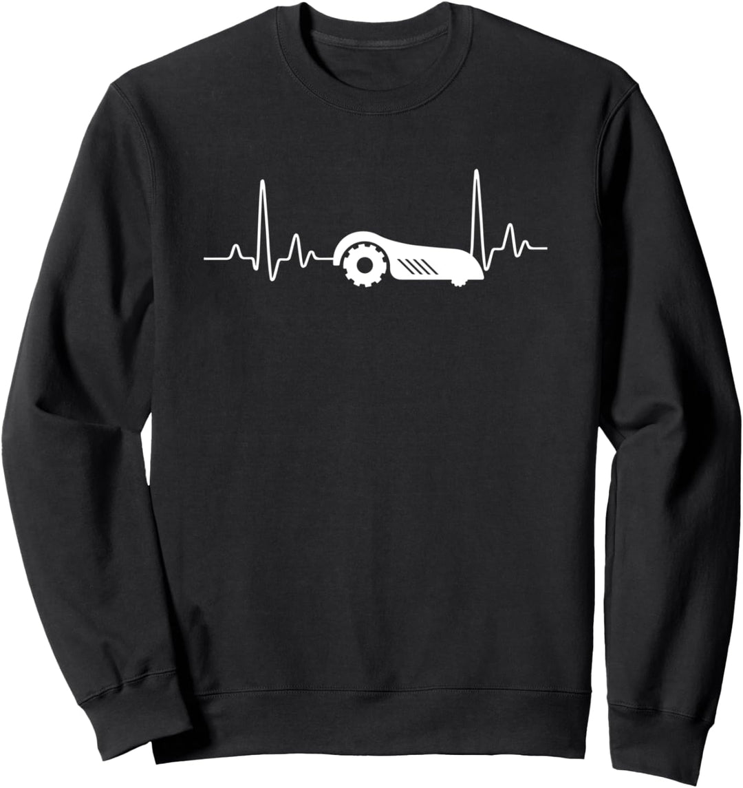Mähroboter Puls Rasenmäher Herzschlag Roboter Gärtner Sweatshirt