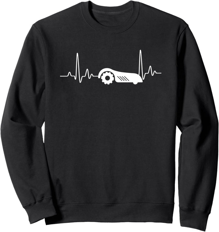 Mähroboter Puls Rasenmäher Herzschlag Roboter Gärtner Sweatshirt