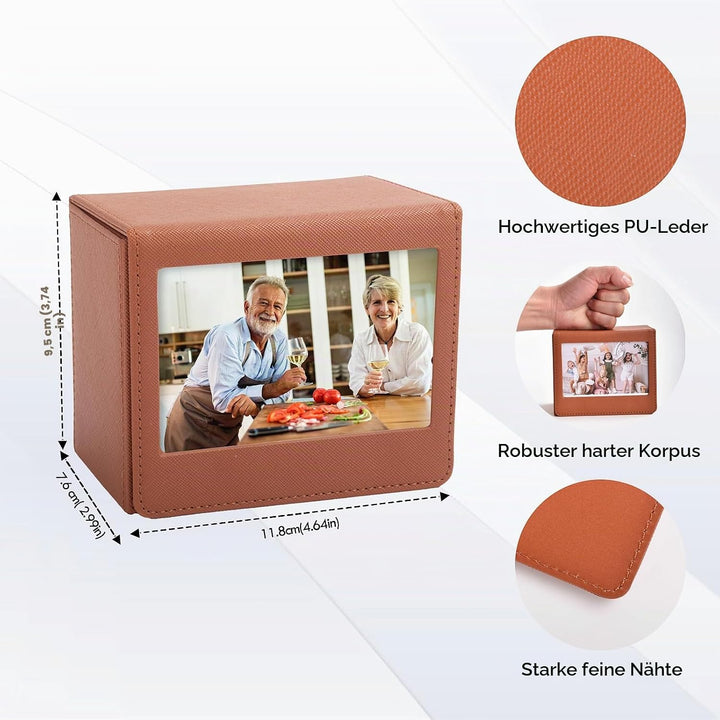 Foto-Aufbewahrungsbox für Instax Wide/Polaroid Now+/I-Type/OneStep2 Sofortbildfilm, 3,5 x 4,25” Foto