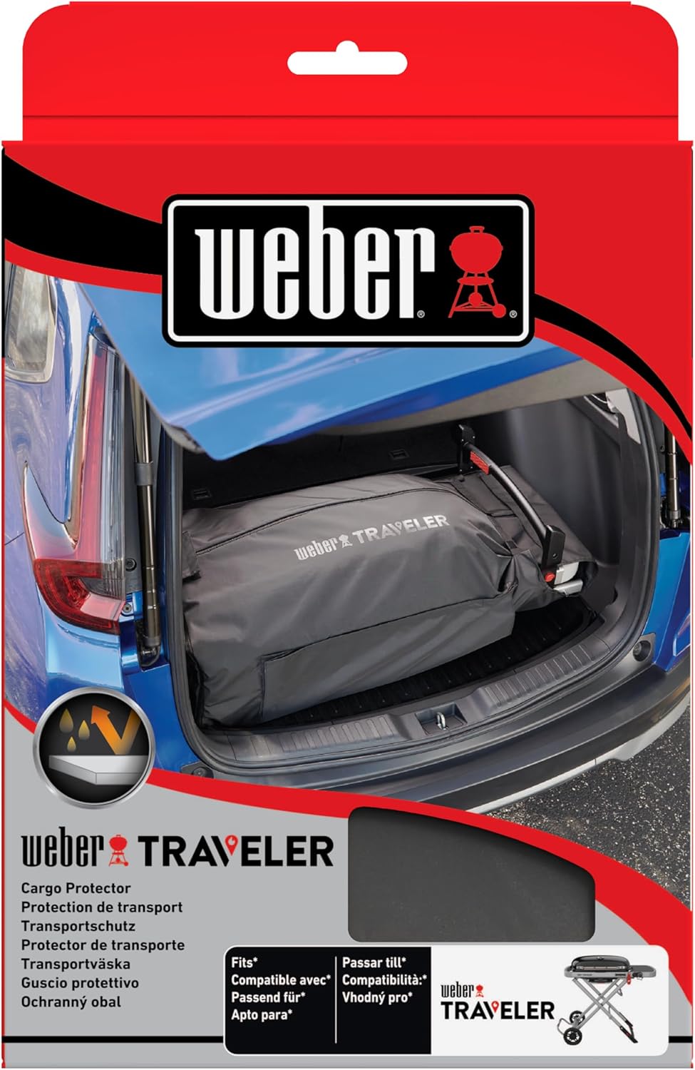Weber 7030 Schutzhülle für Weber Traveller, Schwarz Single, Transporthülle für Traveler