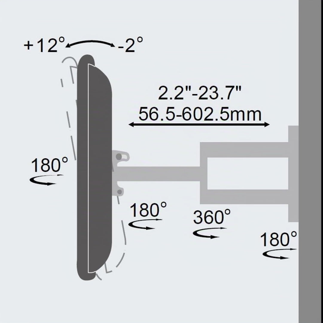 NEG Profi Universal TV-Wandhalterung Extender 6012 (schwarz) Schwenk-, neig- und ausziehbar, Full Mo