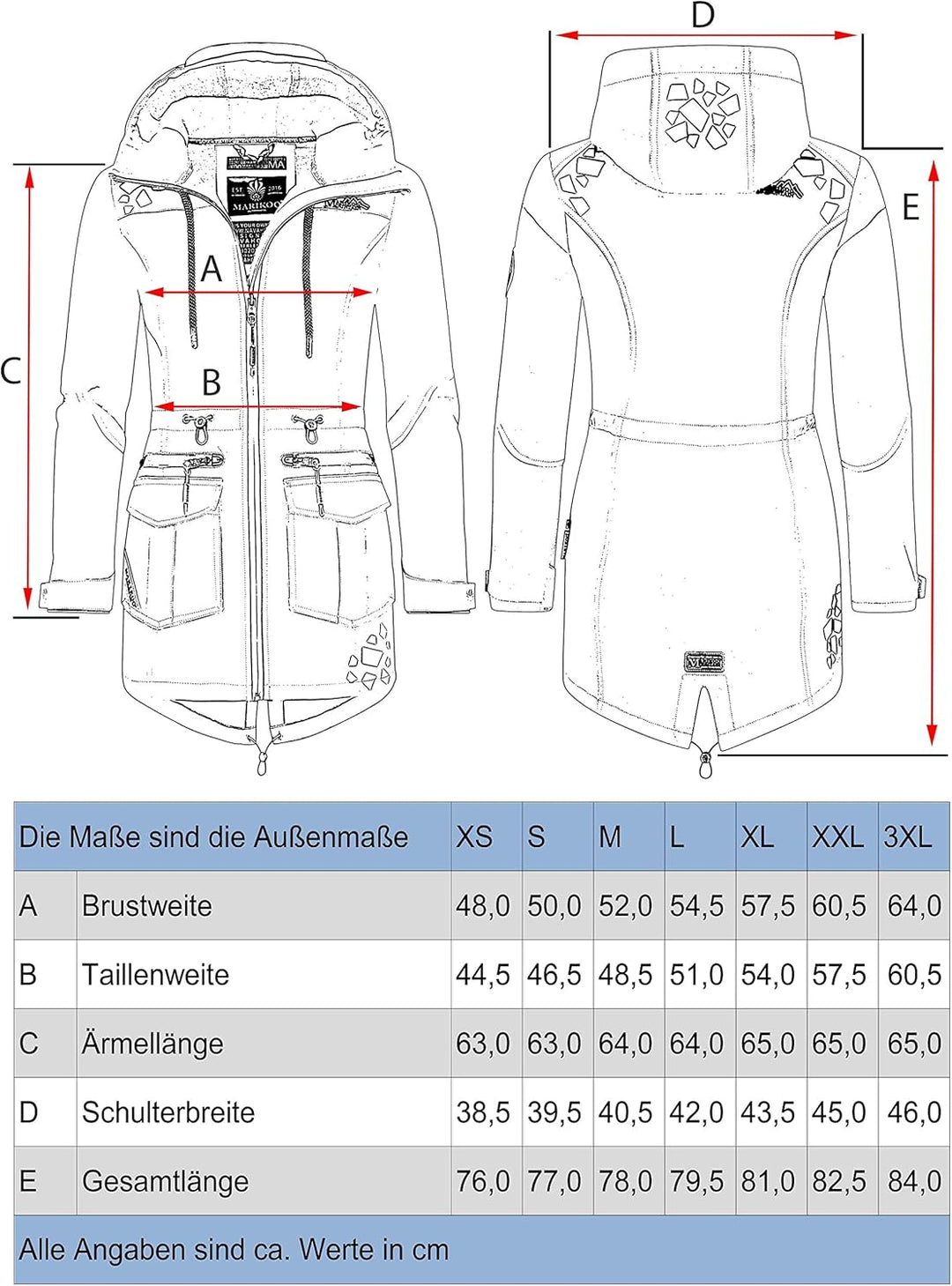 MARIKOO Damen wasserdichter Softshellmantel Softshelljacke Outdoorjacke Übergangsjacke Parka Kapuze