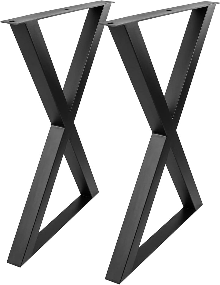 PrimeMatik - Tischbeine in 'X' aus Stahl 590 x 50 x 710 mm 2-Pack