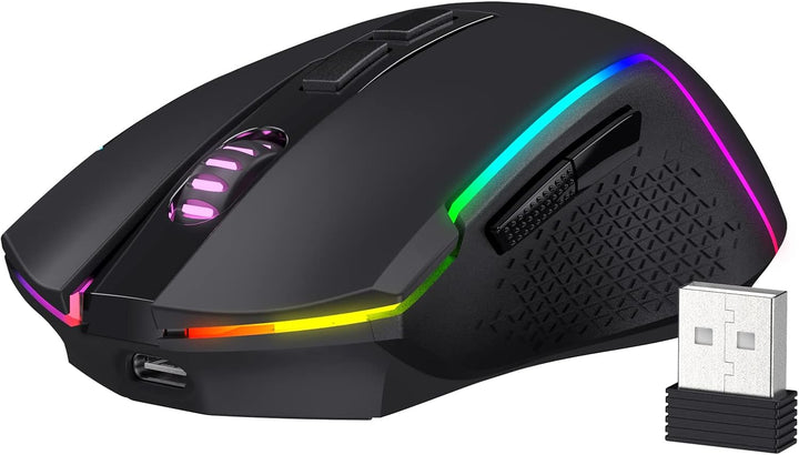 Redragon M693 Wireless Gaming Mouse, 8000 DPI kabelgebundene/drahtlose Maus mit 3-Modi-Verbindung, B